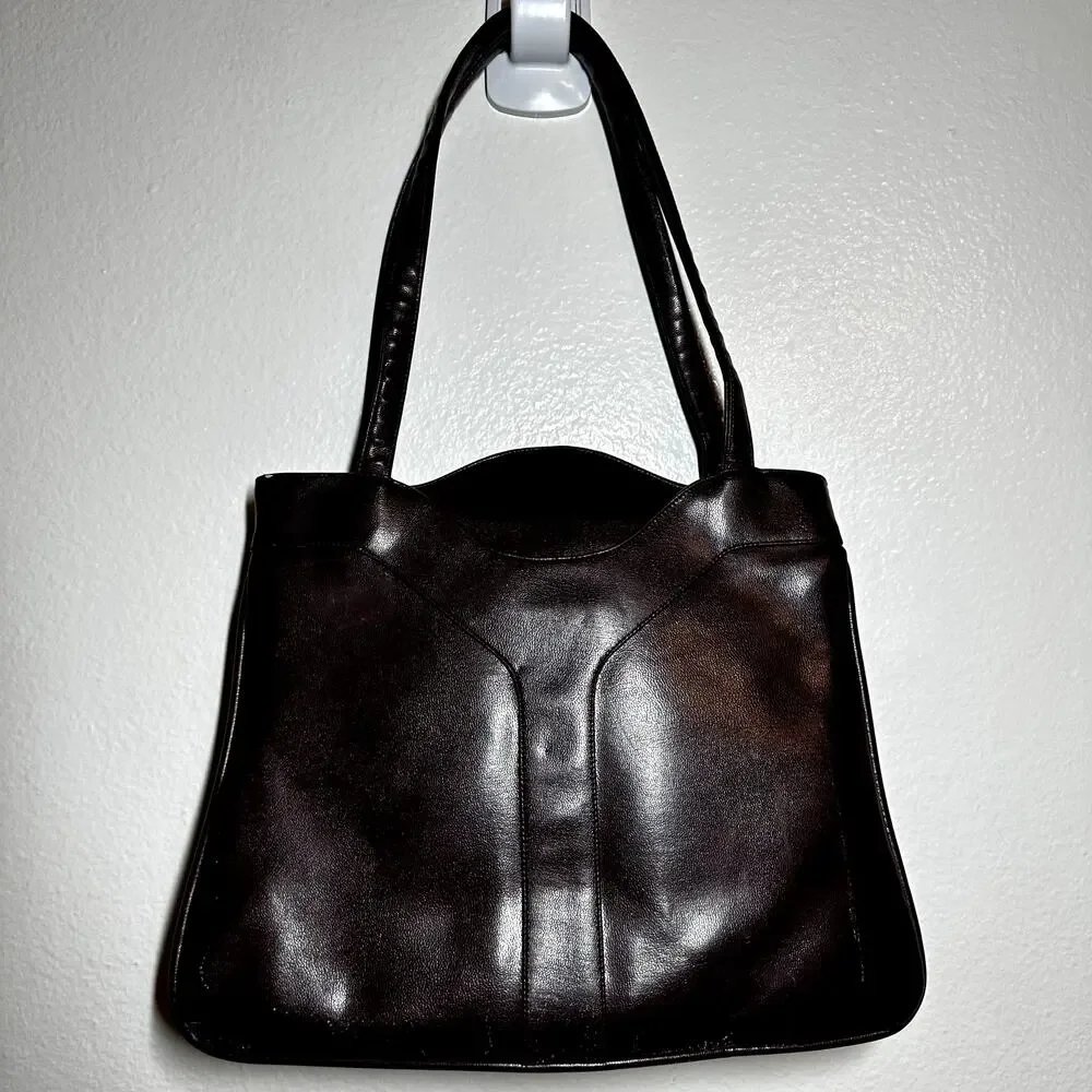 Vintage Shoulder Bag Purse Swivel Mirror Faux Patent Leather Red 12
